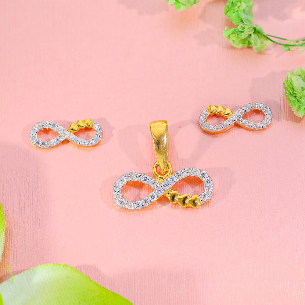 Infinity Spark Gold Pendent Set