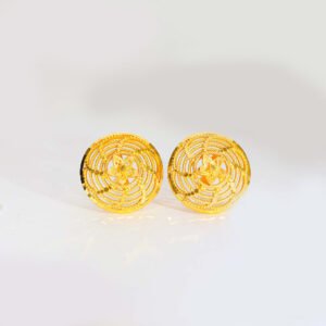 Golden Spiral Bloom Gold Earrings