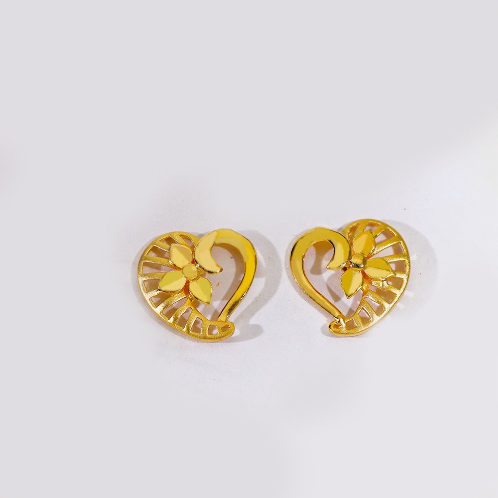Floral Heart Gold Earring
