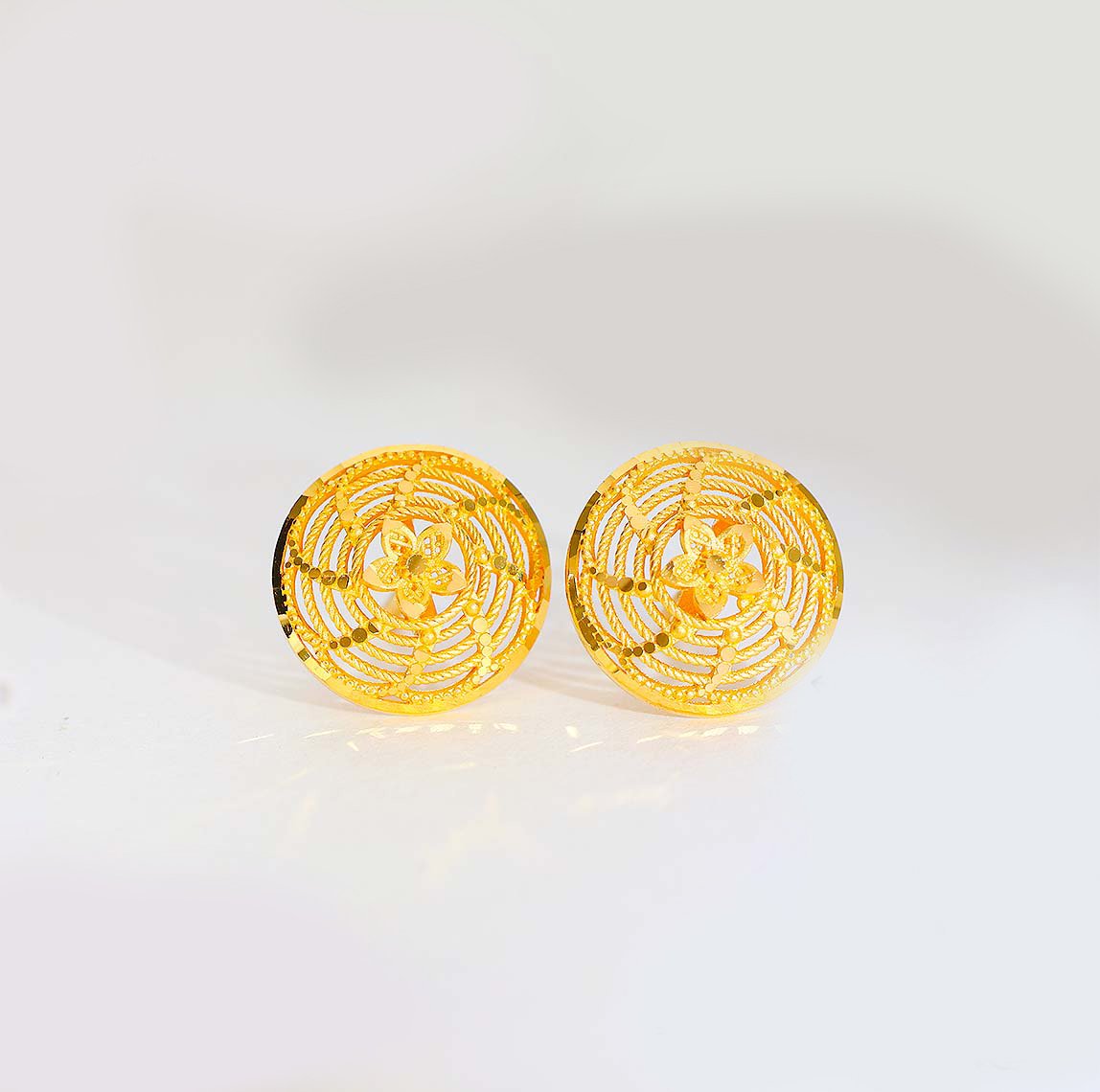 Golden Spiral Bloom Gold Earrings