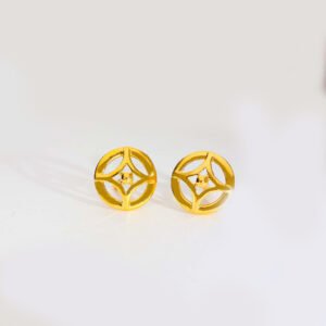 Star Circle Gold Earring