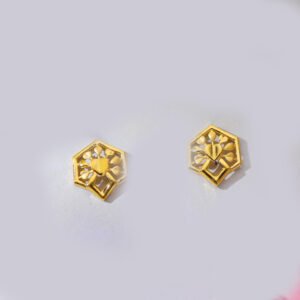 Honey Heart Gold Earring