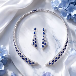 Blue Teardrop Pendant Set