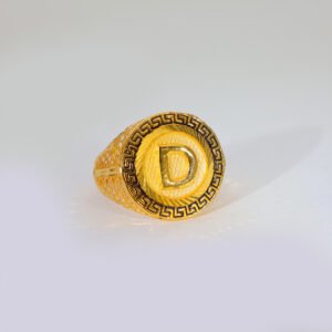 Royal Initial D Gold Gents Ring