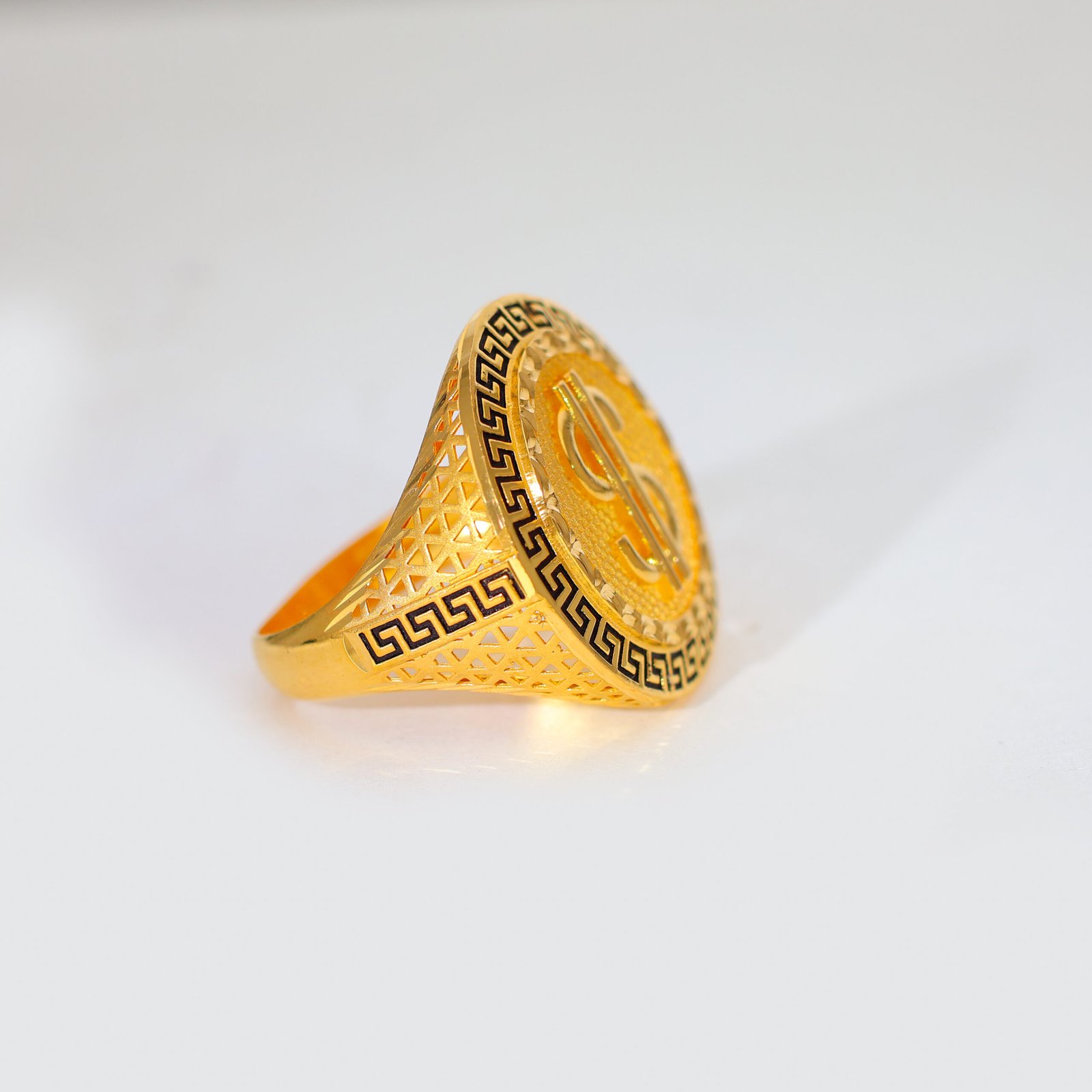 Fortune Mark Gold Gents Ring - Image 3
