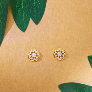 Golden Petal Spark Stud Earrings
