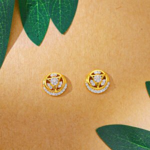Sunlit Blossom Diamond Stud Earrings
