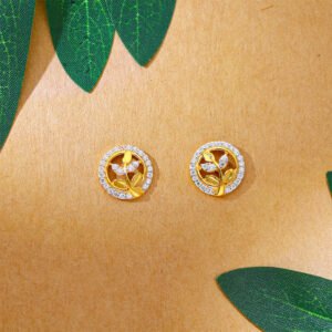 Celestial Bloom Gold Stud Earrings