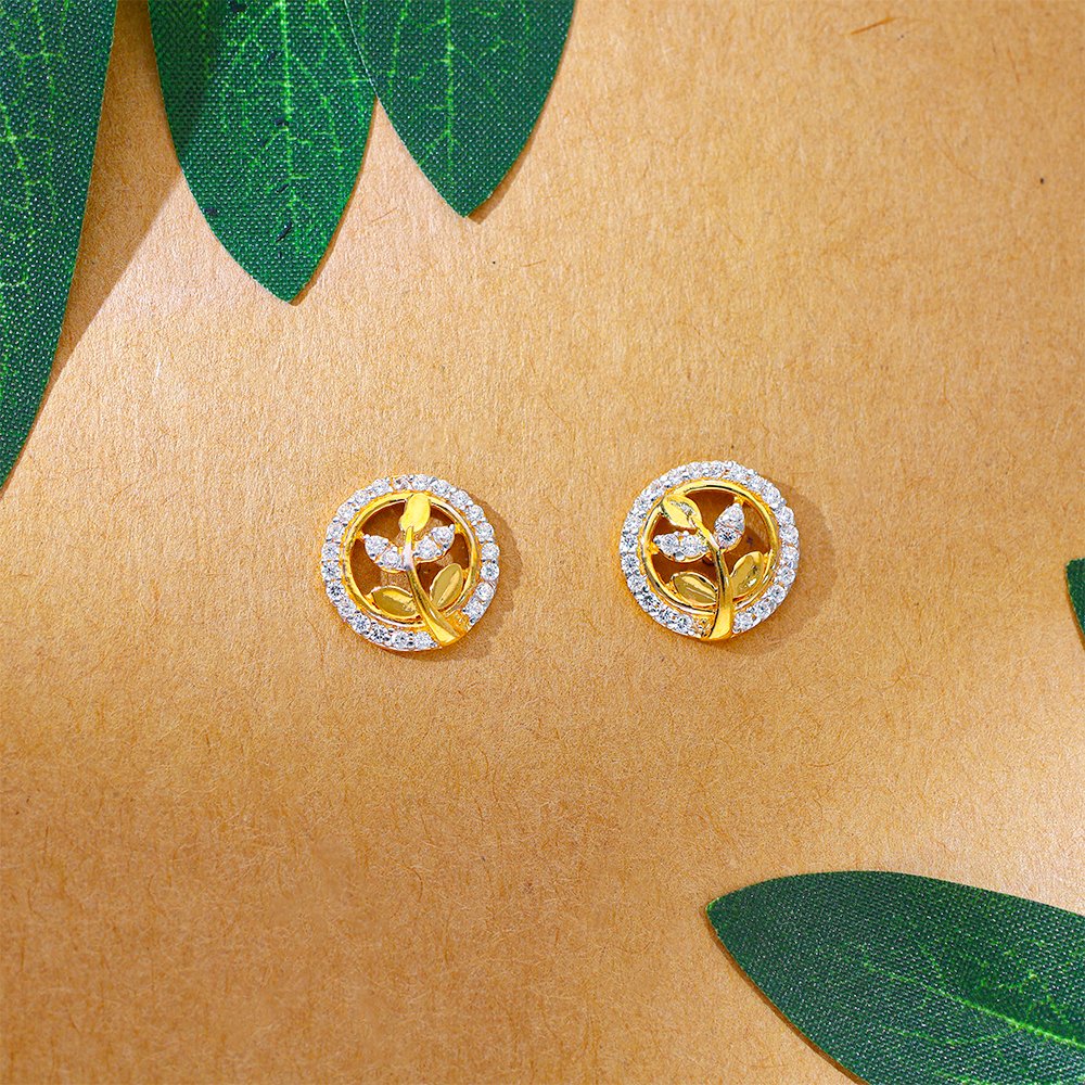 Celestial Bloom Gold Stud Earrings