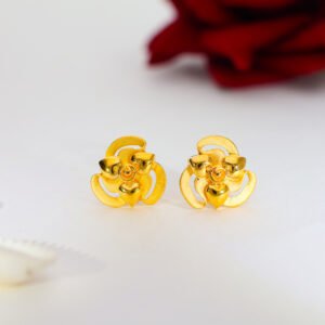 Urban Weave Gold Stud Earrings