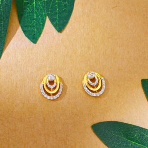 Golden Aura Bloom Stud Earrings