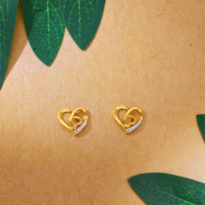 Eternal Heart Bloom Gold Stud Earrings