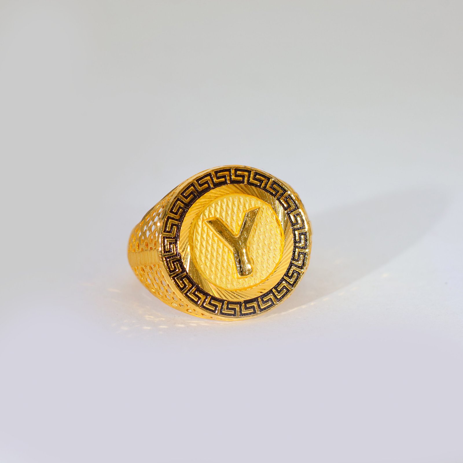 Royal Initial Y Gold Gents Ring