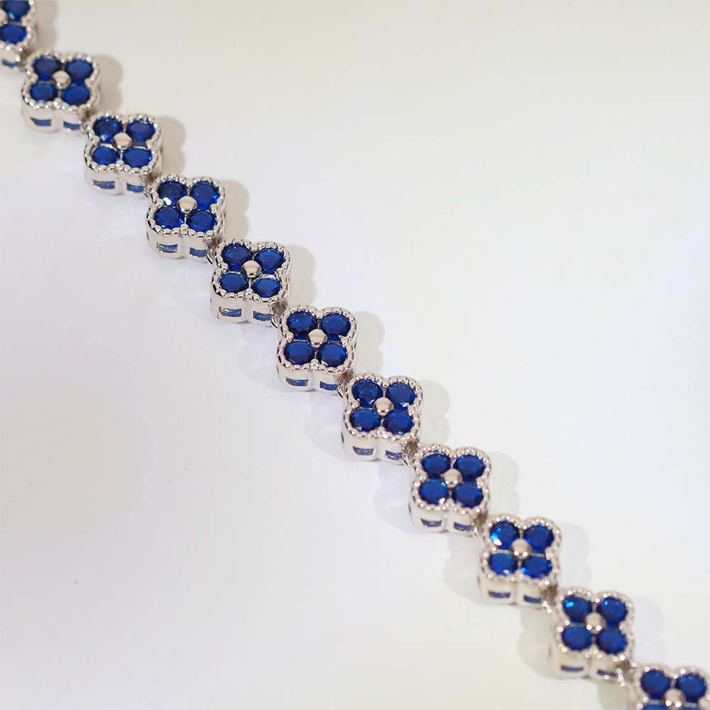 Blue Blossom Solitaire Bracelet - Image 2