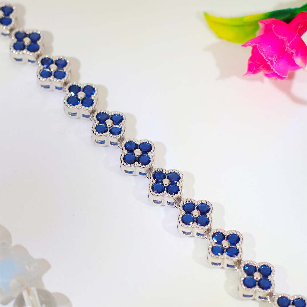 Blue Blossom Solitaire Bracelet - Image 5