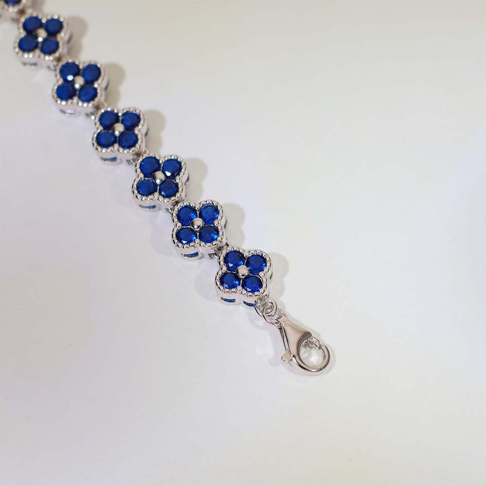 Blue Blossom Solitaire Bracelet - Image 4