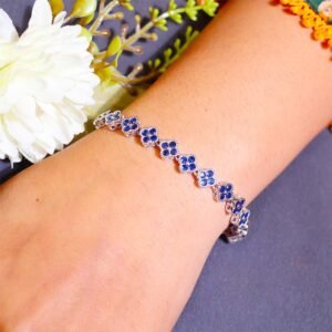 Blue Blossom Solitaire Bracelet