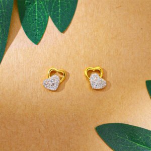 Forever Love Gold Heart Stud Earrings