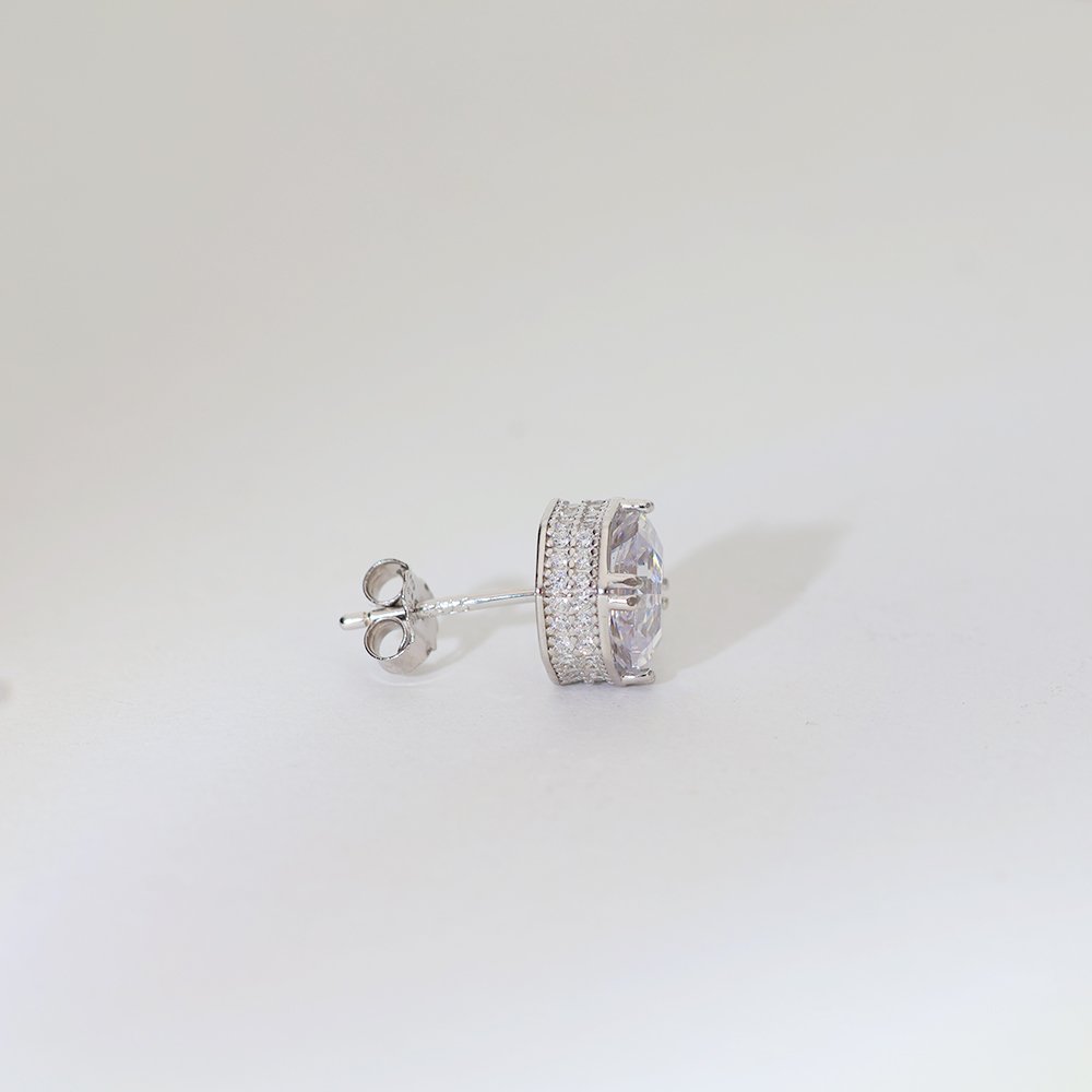 Crystal Edge Silver Men Stud - Image 5