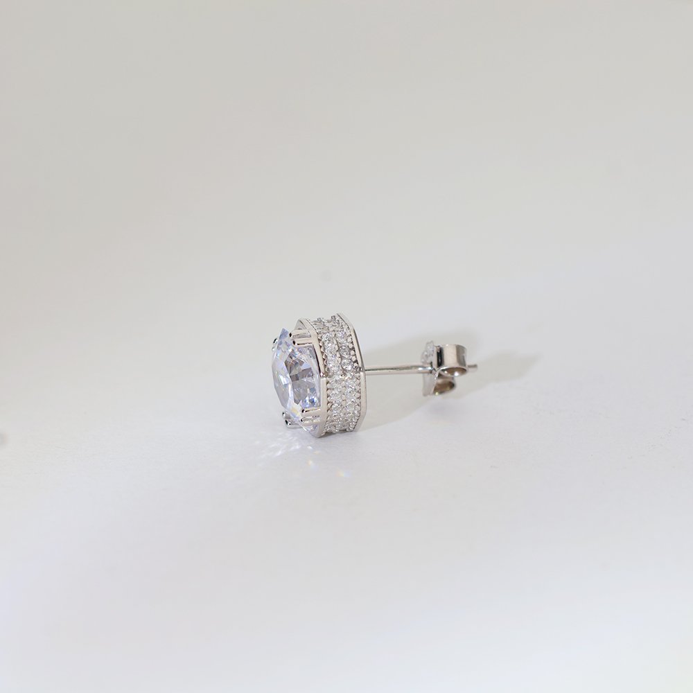 Crystal Edge Silver Men Stud - Image 6