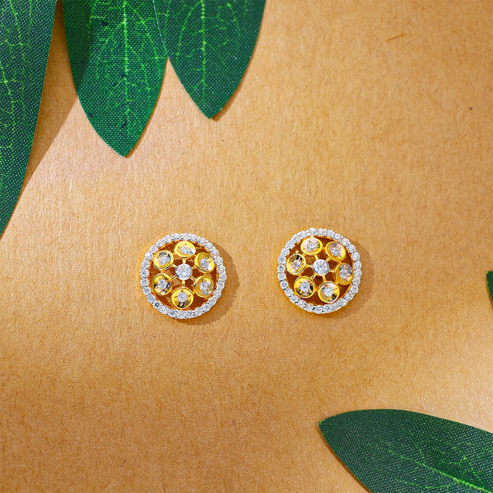 Diamond Bloom Gold Earrings