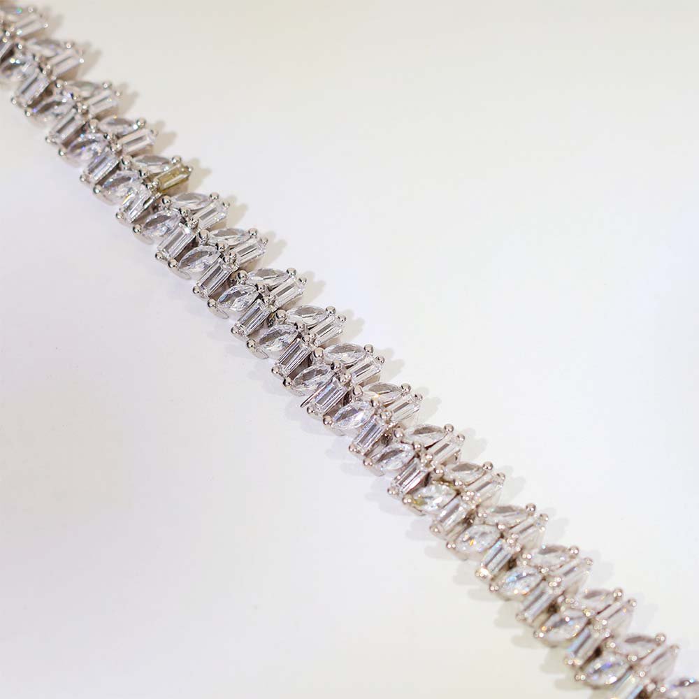 Crystal Leaf Solitaire Bracelet - Image 2