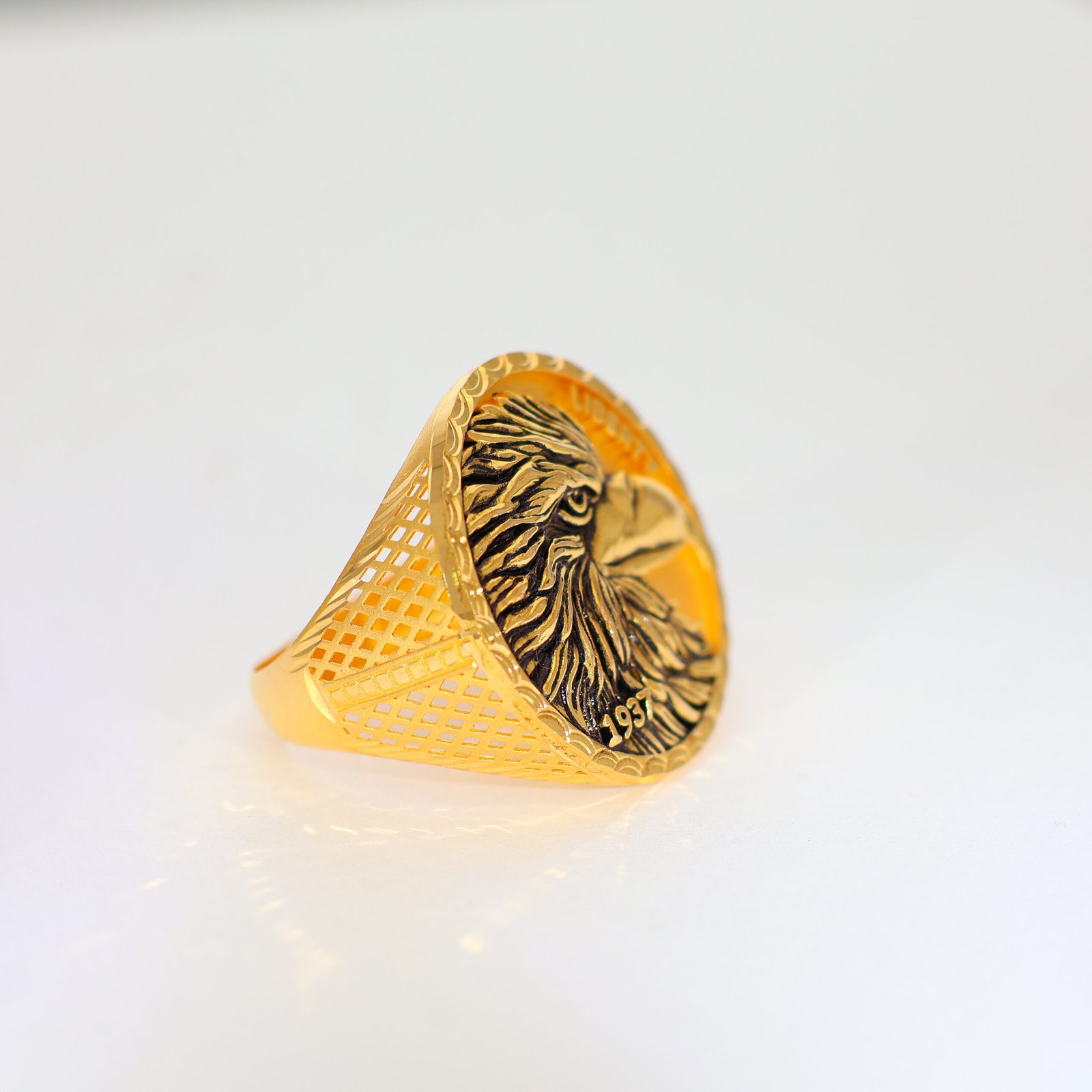 Liberty Eagle Gold Ring - Image 3