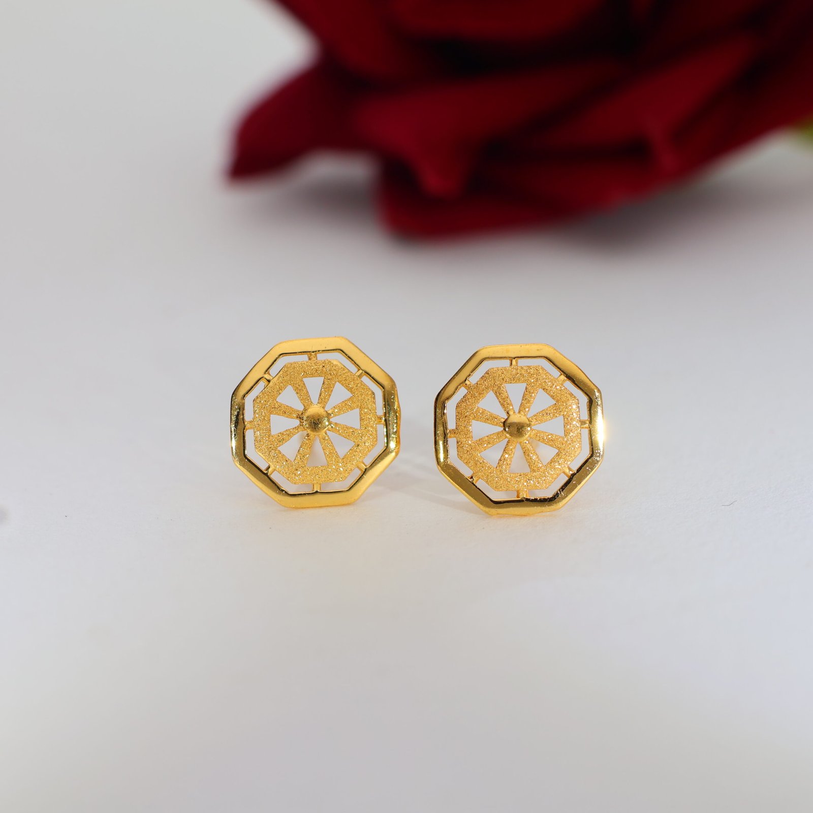 Petal Charm Gold Earrings