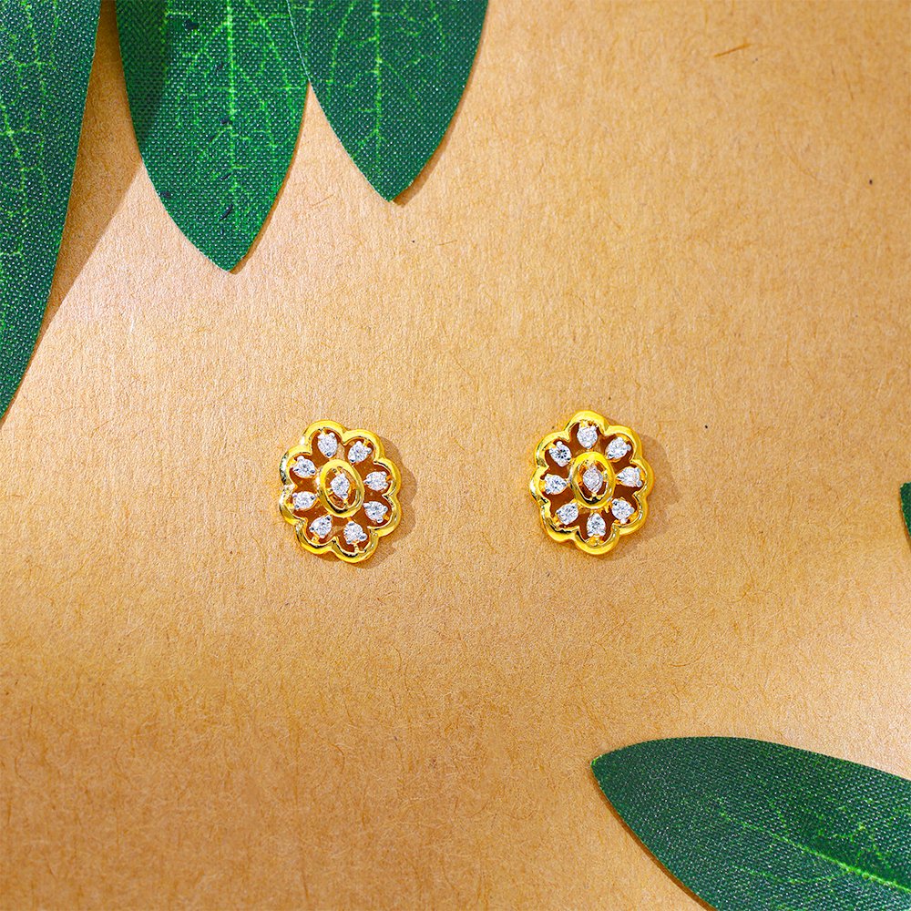 Floral Radiance Gold Earrings