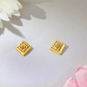Golden Rose Petal Stud Earrings