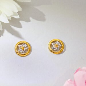 Floral Elegance Gold Stud Earrings