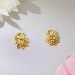 Petal Glow Gold Stud Earrings