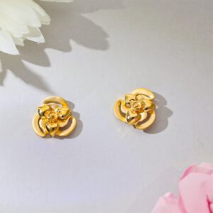 Golden Leaf Harmony Stud Earrings