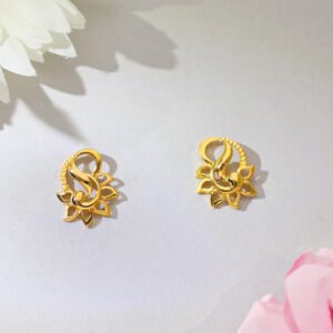 Dewdrop Elegance Gold Stud Earrings
