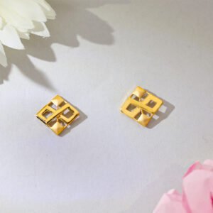 Elegant Vine Gold Stud Earrings