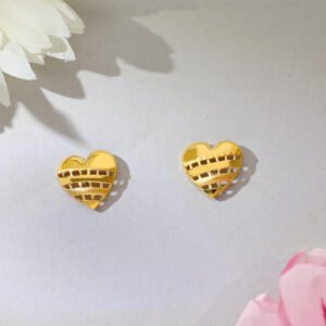 Golden Heart Glow Stud Earrings