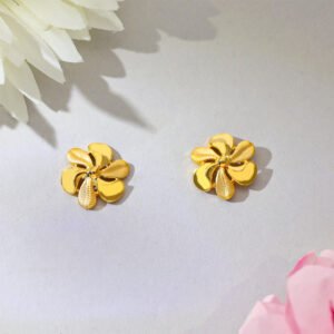 Modern Aura Gold Stud Earrings