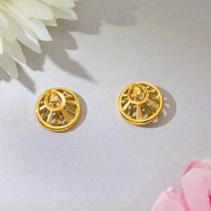 Heritage Weave Gold Stud Earrings
