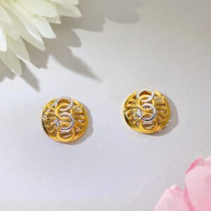 Elegant Curve Gold Stud Earrings