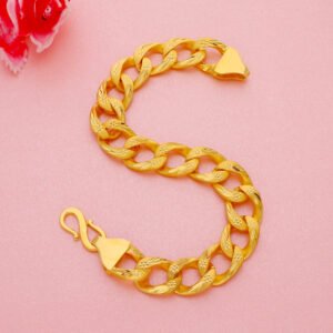 Floral Cuban Gold Bracelet