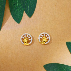 Petal Radiance Gold Stud Earrings
