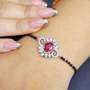 Ruby Flower Girlish Bracelet