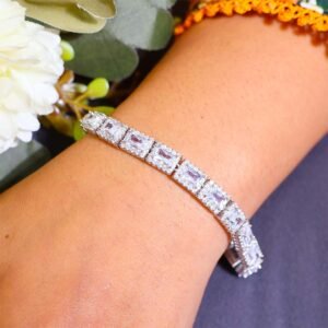 Ice Square Solitaire Bracelet