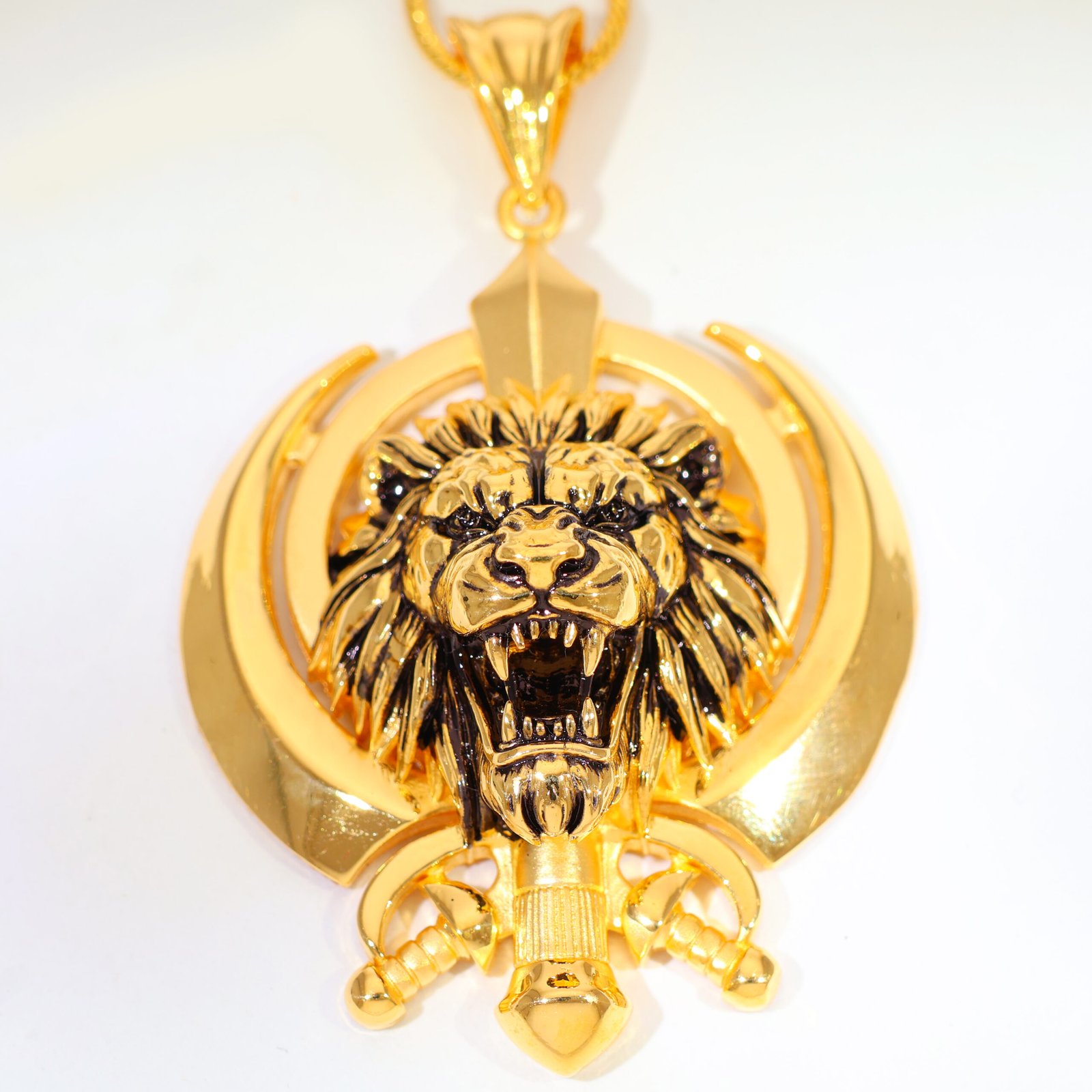 Royal Lion Khanda Gold Gents Pendant - Image 3