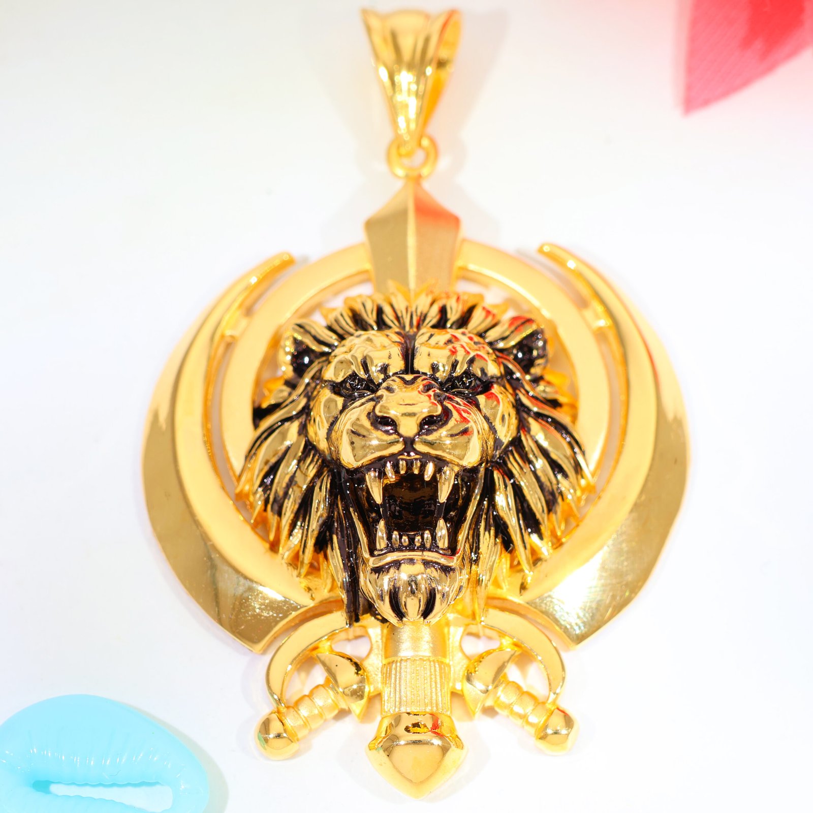 Royal Lion Khanda Gold Gents Pendant - Image 2