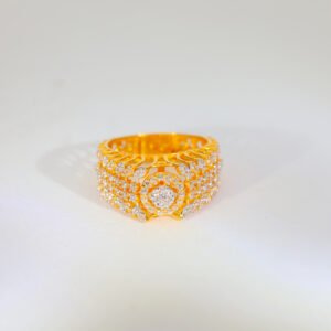 Royal Halo Gold Ladies Stone Ring