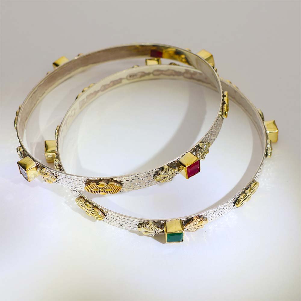 Royal Bloom Silver Bangles - Image 6