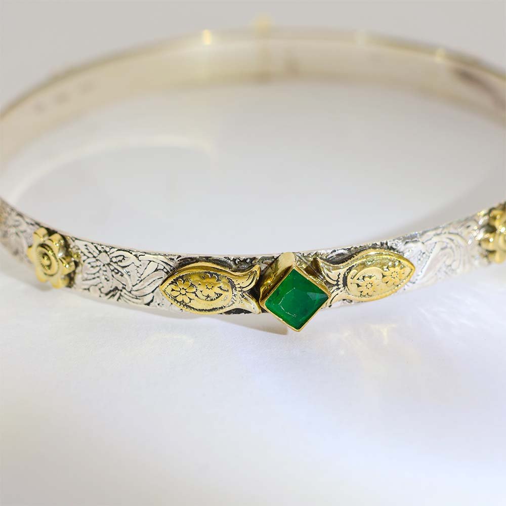 Royal Flower Silver Bangles - Image 2