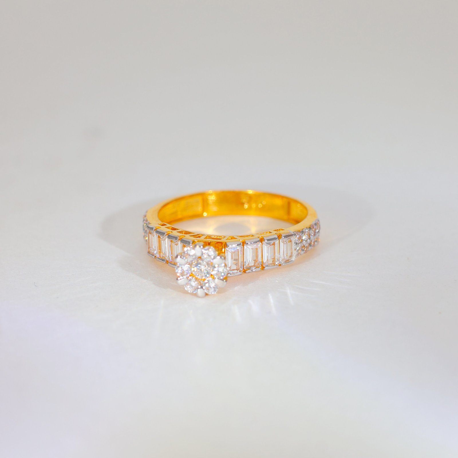 Crystal Blossom Gold Ladies Stone Ring - Image 3