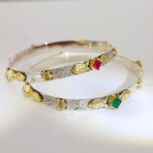 Royal Flower Silver Bangles